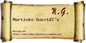 Martinko Gusztáv névjegykártya